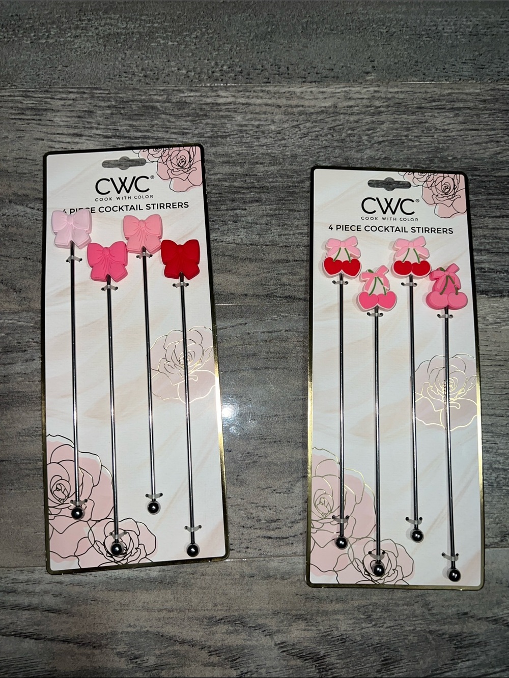 CWC Pink & Red Cocktail Stirrers Set - 4 Pack